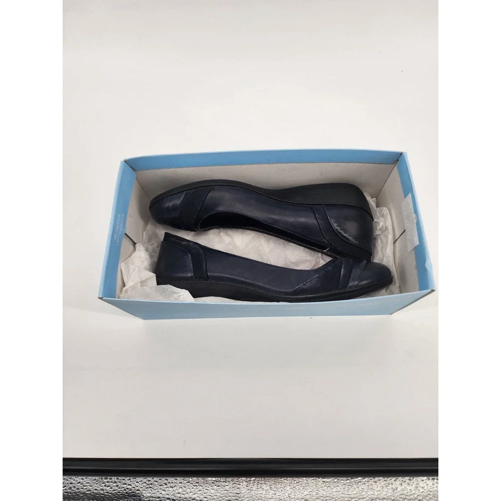 LifeStride Alchemy Womens Navy Wedge‎ Heels Memory Foam Shoes